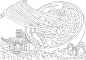 国潮城市美食面插画-古田路9号-品牌创意/版权保护平台