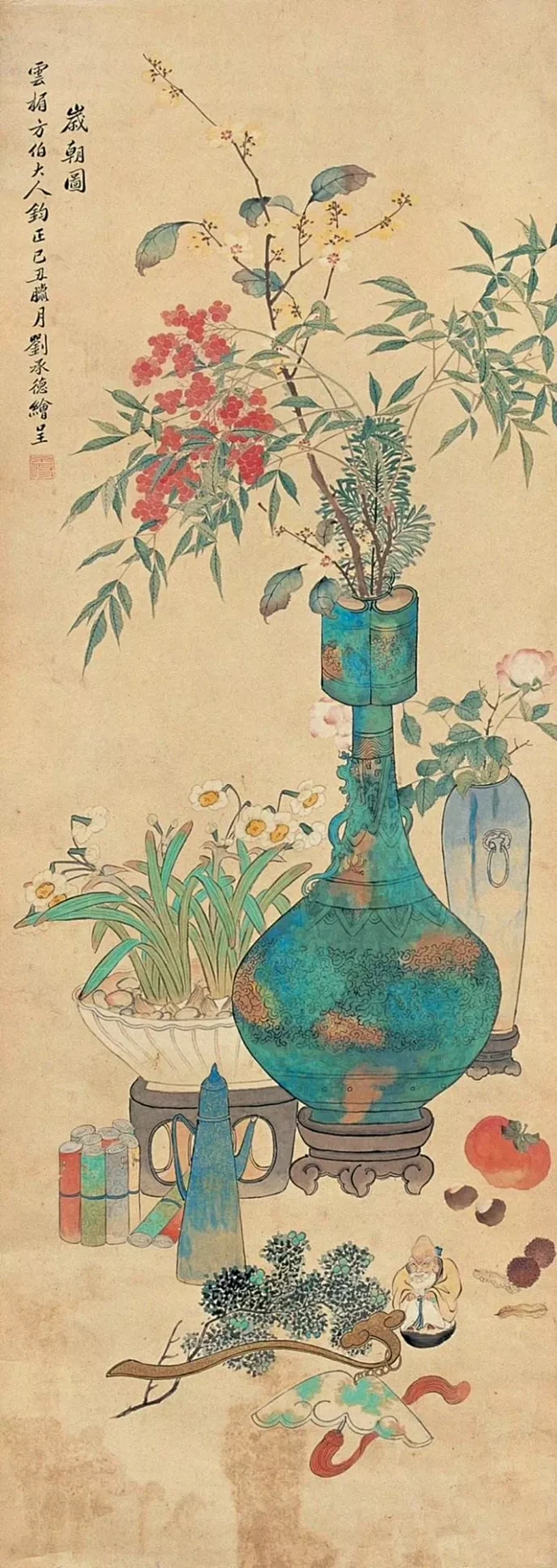 【古画里的插花艺术】二十二-花瓣网