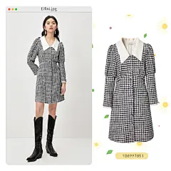 #eifini海绵宝宝联名系列#
色彩与格纹恰到好处的运用，添加具有新意的元素设计，优雅的气质从每处细节透出，你的早秋温柔穿搭还差这一套。
今晚0-2点天猫 O伊芙丽官方旗舰
3件85折/2件88折；
加购即领150元大额券。 O伊芙丽秋装上新啦！ ​​​​