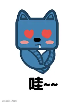 小猫方脸猫Q版卡通角色动物形象聊天表情包哇图片png免抠元素卡通手绘背景装饰免扣图片设计图案