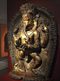 Four-armed Dancing God Ganesha with His Rat Mount Nepal 16th-17th century CE Gilt bronze worked in repousse | 相片擁有者 mharrsch