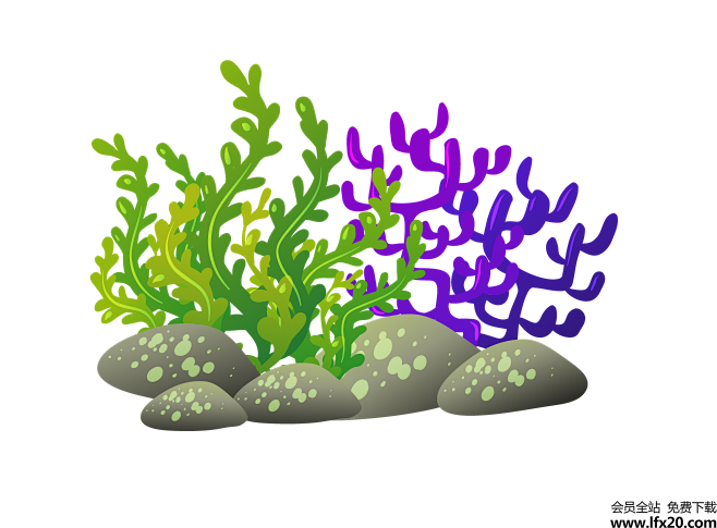 海底世界珊瑚海藻海草