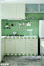 设计师连君曼作品 绿色清爽田园风格单身公寓装修效果图 - 厨房橱柜 - 暴走装修