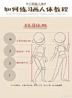泙泛泛萌趣插画超话
1⃣️了解人身比例，不管几头身，胸腔跟盆骨的比例都不会变化，记住这个几个关键比例很重要。
✅2头身特点：头大身体小，呆萌可爱，低幼
✅3头身特点：头大身体小，可爱，身体跟腿长各为一个头
✅4头身特点：正常头身比例，身体为一个头，腿长两个头，常用于少年，绘本插画
— ​​​​...展开全文c