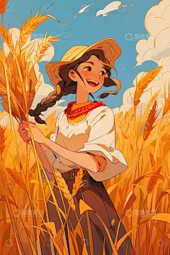 五一劳动节女生劳作扁平风插画高清模板免费下载-趣麦麦图