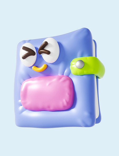 C4D3D立体卡通膨胀书本开学元素
