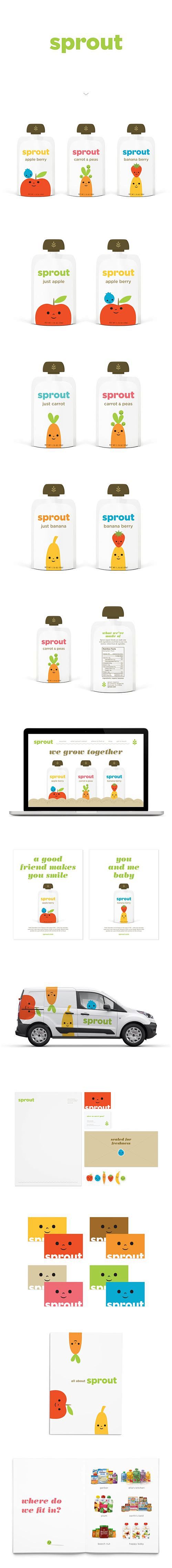 sprout 婴儿食品品牌视觉形象设计