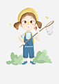 夏季旅行漂亮的小女孩图片大小3307x4677px 图片尺寸1.02 MB 来自PNG搜索网 pngss.com 免费免扣png素材下载！捕捉蝴蝶#发带#黄色的背包#蓝色的牛仔裤#漂亮的女孩#漂亮的小女孩#手绘插画#夏季旅行#装饰图案#