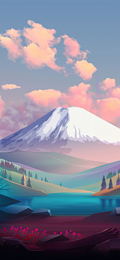 桃子en采集到风景插画