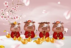 [淘宝购买] 35款2021中国新年牛年春节红包贺卡海报台历设计AI矢量素材 2021 Chinese New Year Vector Material插图24