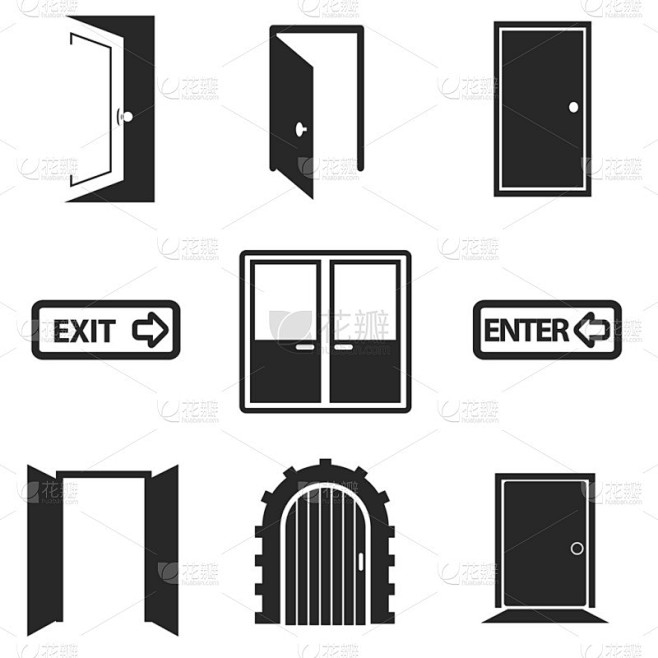 不同的门 web 图标