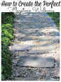 DIY Flagstone Patio - Sharing all the tips & tricks for how to lay & install the perfect flagstone walkway with pea gravel & cobblestone edging.   #diyprojects #flagstone #hardscape #walkwayideas #walkway #path https://lehmanlane.net