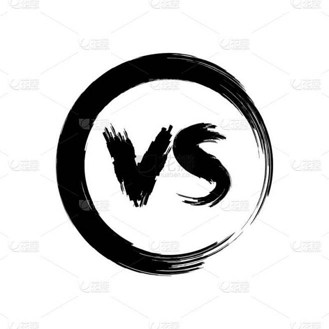 vs 与徽标。矢量插图