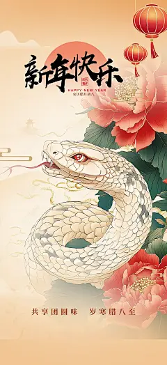 新年过年蛇年喜庆新春活动海报
