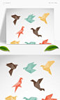 彩色折纸鸟图案设计