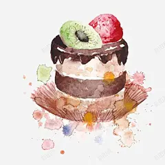 手绘水彩蛋糕 平面电商 创意素材