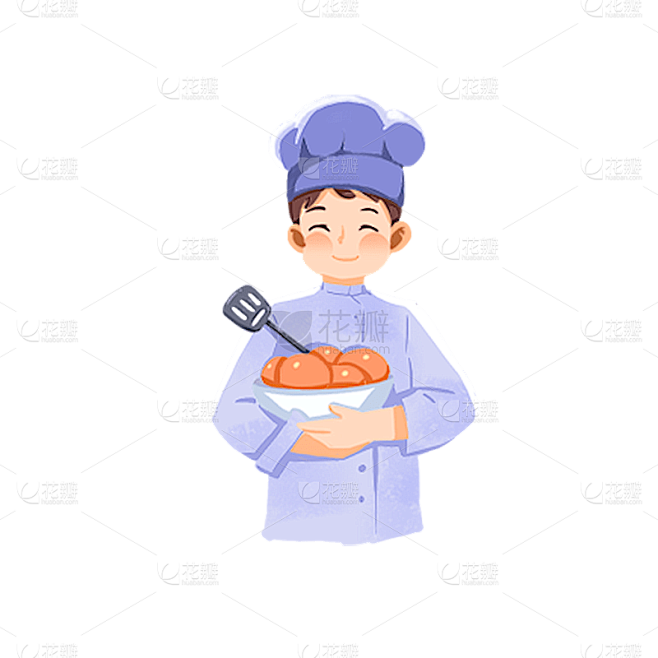 卡通感厨师元素贴纸
