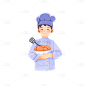 卡通感厨师元素贴纸