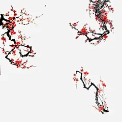 梅花水墨画_新图网 https://ixintu.com 水彩 中国画 插画 中国风 梅花树 水墨