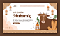 Flat eid al-adha landing page template