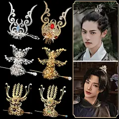 古风男士束发冠头冠汉服男配饰发饰古典复古公子将军束发发簪cos-淘宝网图片_王冠头冠图片素材-花瓣网