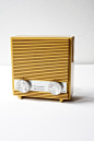 1950's Radio / PomegranateVintage //retro yellow minimal radio speaker