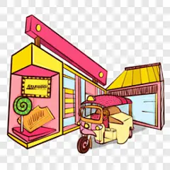 街边甜品店立体建筑元素卡通手绘PNG图片 来自PNG搜索网 pngss.com 免费免扣png素材下载！