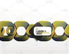 几何抽象背景，切割链形状或六边形的白色