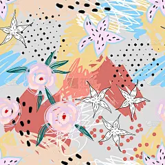 Seamless pattern with flowers. Creative universal 