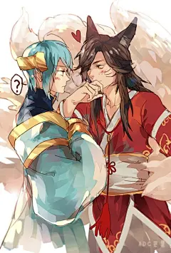 【LOL】阿狸&amp;琴女转性脑补起来怪萌的（●≧艸≦） 转自微博ADC芒果
