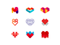 Hearts logo design symbols collection