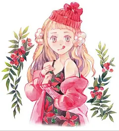 -插画家园-插画家园水彩-插画家园与merry和纸胶带 合作的 暖冬-插画家园