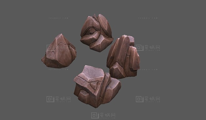 砂岩，矿石，小石头，小石堆3d模型，蛮蜗...