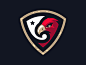 Crimson Eagles shield crest red crimson bird hawk eagle mascot logo