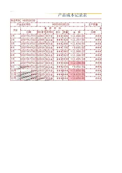 产品成本记录表Excel文档_新图网 https://ixintu.com 产品成本 记录表