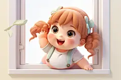 女孩孩童儿童模型图片