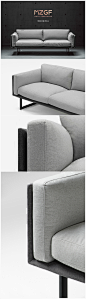 木智工坊「无际沙发」，细节精致，黑白灰配色彰显雅致。