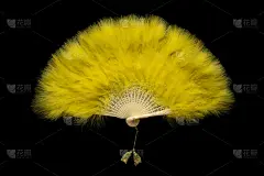 中国黄色折扇
