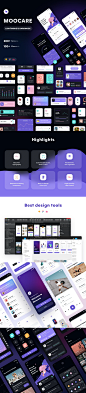  医疗保健App应用 UI 套件（明亮+暗黑模式） 
