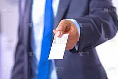 男商人,拿着,名片,手,青年人,留白,水平画幅,会议,白人,特写