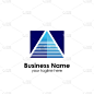 商业金字塔图标符号设计模板。企业营销和财务图标符号设计