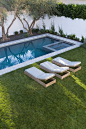 rectangular pool with grass surround: 