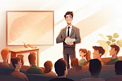 老师上课学习教育扁平风插画