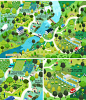Yves Rocher yves Rocher France Rocher France map La Gacilly France map isometric map Park Green Park Yves rocher organic