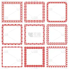 向量集方形框架在现代和复古风格与心