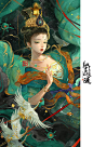 古风美女插画 画师：养猫画画随随