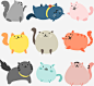 手绘卡通猫矢量图高清素材 卡通 可爱 手绘 猫咪 矢量图 免抠png 设计图片 免费下载