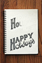 Amanda's Lettering #5 (Possible 3D glasses holiday card.)