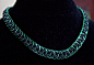 Green and Black Viper Basket Necklace