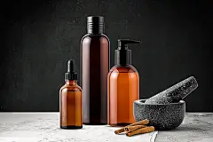 洗面奶 精油 洗发露 剪刀 头梳 香水瓶 粉饼 粉笔 spa  平面设计 品牌设计  网页设计  智能图层 样机 ps素材 psd 视觉创达  创意 海报  banner 女性化妆品牌设计psd分层素材 香水粉饼眉笔乳液头梳口红 bj032-2